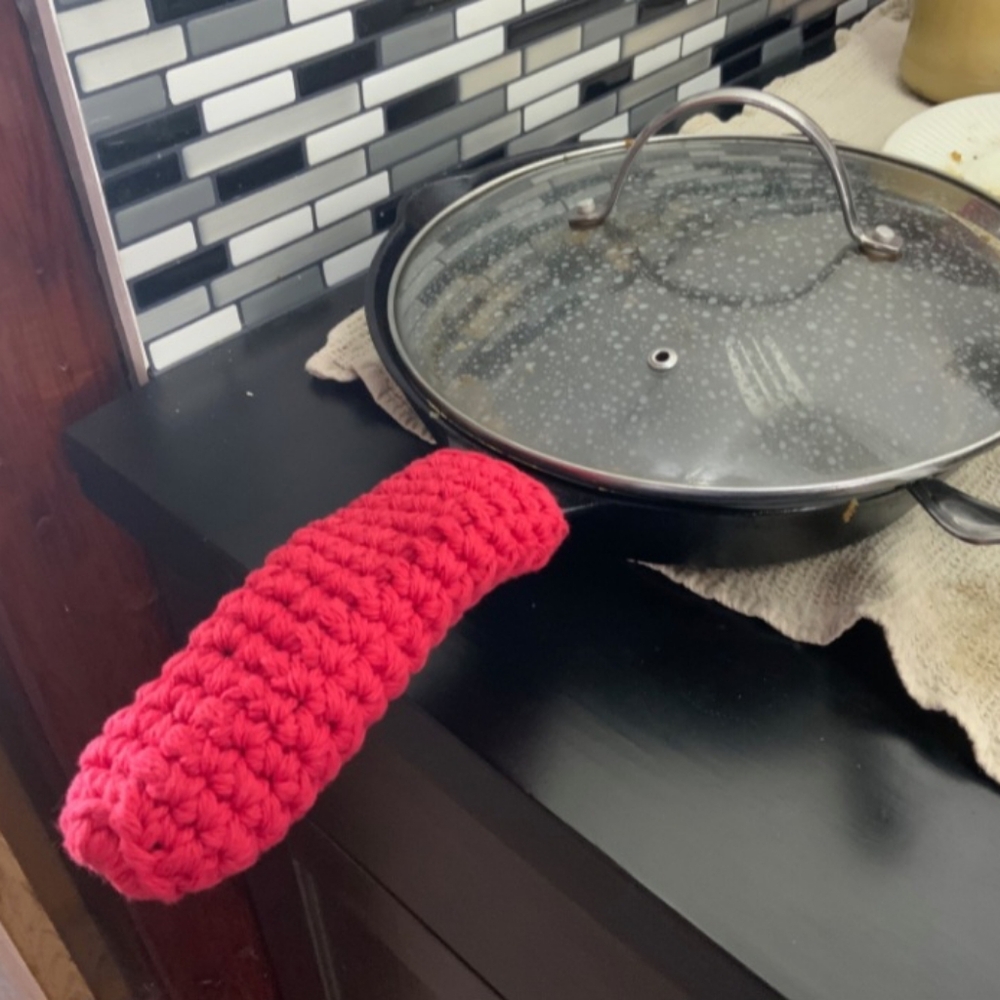 Handmade Crochet Cast Iron Skillet Handle Covers 100% Cotton Set of 2